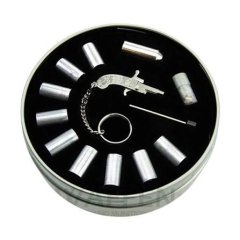 NEU Silber Set Berloque Pistole in Metaldose wie xythos 2 mm. Pinfire Gun Knallkapseln