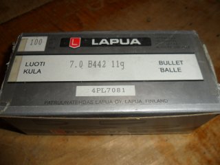54 Stück Lapua Vollmantel-Geschosse .284 7 mm 11,0 g 170 grs B442 Full Jacket