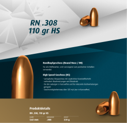 H&N Geschosse .308 RN HS 110gr. 500St. (.30Carbine)