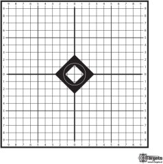 100 Stück Einschießscheibe Karton 26x26cm zum einhängen 1cm Raster