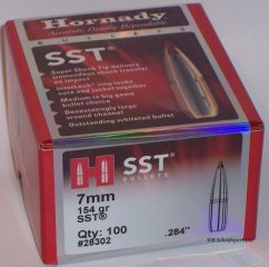 100St. HORNADY Geschosse 7mm(.284Dia.) - 154 - SST - #28302