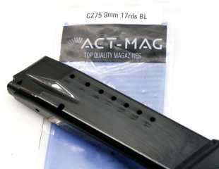 ACT MAG 17-Schuss Ersatzmagazin Metal CZ 75 9mm 9x19 | brüniert blued scharz | NEU für CZ75 Modelle
