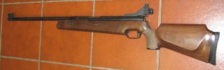 Wettkampf FEINWERKBAU Luftgewehr, ein FEINWERKBAU Mod. 300 mit originalen Diopter und F -Zeichen