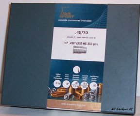250 H&N .45/70(.458Dia.) - 300 - HP - verkupfert-HIGH-SPEED - 250er Box
