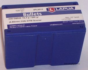 100St. LAPUA Geschosse .338(.338Dia.) - 300 - OTM-SCENAR - HPBT - #GB528