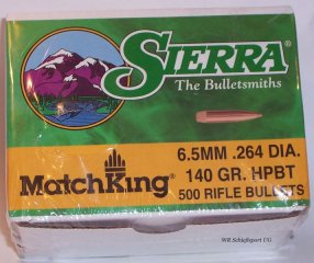 500St. SIERRA 6,5mm(.264Dia.) - 140 - HPBT - MATCH KING -#1740C - Versand ab 6,40€