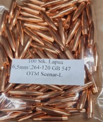 6,5mm/.264-120grs Lapua GB547 OpenTipMatch Scenar-L Geschosse 100 Stk. # SSZ Berka
