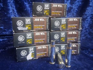 308 Win.vernickelte Hülsen RWS 135 Stück