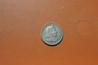 Silbermünze US Half $ Gedenkmünze Columbus v. 1893