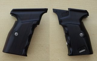 SIG P210 Echtholz Griffschalen XL mit Fingermulden, für Riemenöse