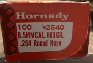 6,5 mm Hornady Geschosse 160 grs.