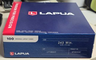 100St. Lapua Hülsen 243 Win. - NEU