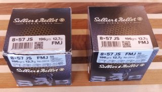 100 Patronen Kaliber 8 x 57 IS S & B Vollmantel 12,7 g