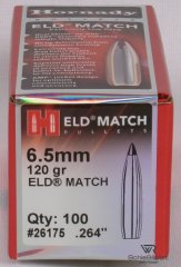 100St. Hornady Geschosse 6,5mm(.264Dia.) - 120 - ELD-MATCH - #26175