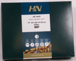 250 H&N .45ACP(.452Dia.) - 200 - HP - verkupfert-HIGH-SPEED - 250er Box