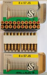 40 Stück Sellier & Bellot 8x57 IS Teilmantel CE 12,7g/196grs. No. 2945