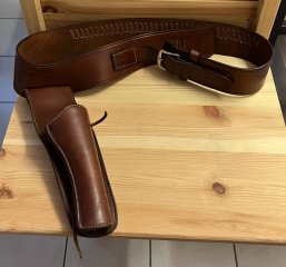 Revolvergürtel mit Hoster Patronengürtel für .22 LR Hand Made Gürtel Viking Mexico Hüftgürtel Leder