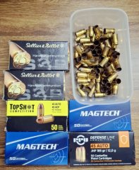 390 gemischte .45 ACP Hülsen in Schachteln+lose