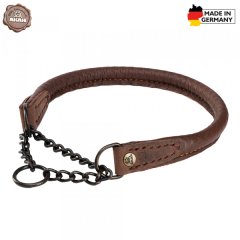 HALSUNG aus ELCHLEDER - rundgenäht, mit Durchzugskette Handgenäht in GERMANY Halsumfang Größe: 40cm