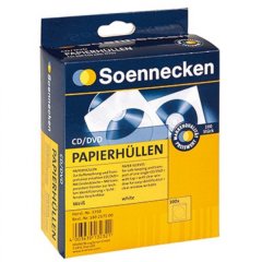 Soennecken CD / DVD Papierhüllen weiß Markenqualität 100 Stück Packung NEU