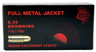 50 Schuss GECO Pistolenpatronen 6,35MM Browning Munition | 3,2g 49gr FMJ Full Metal Jacket made in I
