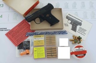 Rarität ! Perfecta-Aut. Mod. G5 Kal.8mm “erste PTB 12“von 1974 neu mit viel Zubehör