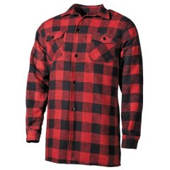 Holzfällerhemd Gr. XL (Xtra Large) Rot - Schwarz / Karohemd Flanellhemd
