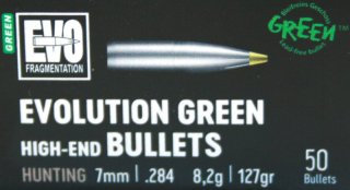 50 Stück NEUE RWS Geschosse - EVO-GREEN (bleifrei) 7mm .284 - 127gr/8,2g (#2318520) Teilzerleger