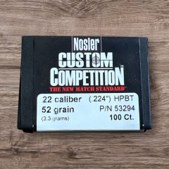.224 52 gr HPBT Geschosse 100 Stück von Nosler Neu