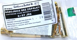 20 Stück S&B | Sellier&Bellot Wiederladehülsen S+B 8x57IRS JRS NEU Messing Boxer o. Zünder #V337632