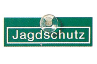 1 x Autoschild "JAGDSCHUTZ" mit Saugnapf (Haftsauger) wertiger Kunststoff (grün) mit weißer Schrift