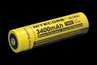 1 x NITECORE AKKU Li-Ion 18650 3400mAh NL1824 Nachtsichtgerät Stirnlampe HC60 HC68 HC65 ... Schutzsc