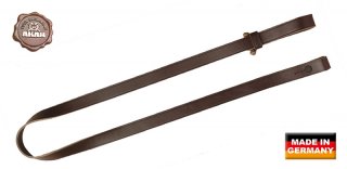 Gewehrriemen mit Knebel (Knebelriemen) schnell verkürzbar! Braun - LEDER | Länge: 105cm Breite: 20mm