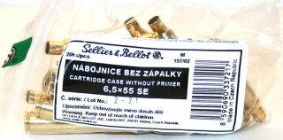20 Stück S&B | Sellier&Bellot Wiederladehülsen S+B 6,5x55 SE | NEU Messing Boxer o. Zünder #V337212