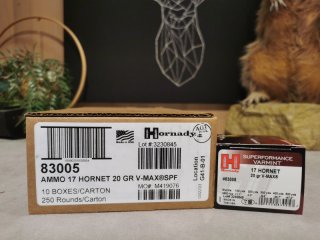 Munition Hornady .17Hornet V-MAX - 20grs - 1,3g - 250 Schuss - Waffen Schlemmer Ingolstadt