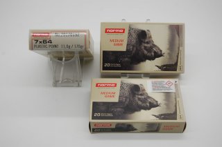 60 Patronen Norma Kal 7x64 170grs Plastic Point Medium Game