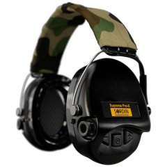 Sordin Supreme Pro-X Gehörschutz - aktiver Jagd-Gehörschützer - EN 352 - Gel-Kissen, Camo-Band