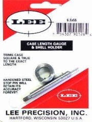 LEE 6,5x55 SE Case Length Gauge Präzises Hilfsmittel zum Trimmen Kürzen von 6.5 x 55 Hülsen 90126
