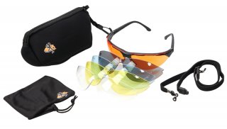 BROWNING Shooting Glasses CLAYMASTER | Schutzbrillen SET mit 5 verschiedenen Gläsern PSA EN 166 Gelb