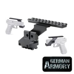 Picatinnyrail Schiene Montage für Pistolen mit Unterlaufschiene Glock Beretta SIG etc.