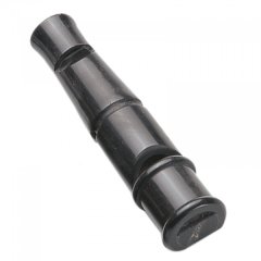 Hunde Doppelpfeife DOWN Mit Pfiff und Triller, mit Lederschnur. 8 cm lang. Echtes Büffelhorn. > 8cm