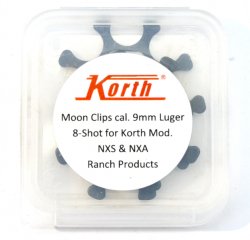 KORTH Moon Clips Cal. 9mm Luger 9x19 8-SHOT 5er Pack für Revolver NXS & NXA Original KORTH ARMS 5pcs