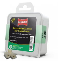 60x BALLISTOL Reinigungsfilze/Filzreiniger KLASSIK Cal. 30 (.308Win/7,62)|100%Schafwolle|7,5MM/.300