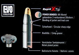 50 Stück NEUE RWS Geschosse - EVOLUTION Blei-Deformation 6,5mm .264 - 10,1g 156gr SONDERPOSTEN NEU!