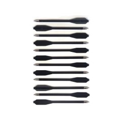 12 St. Pack Kunststoff / Plastik Pfeile Bolzen Schwarz f. 50lbs Armbrust Pistolen -Spitze aus Metall