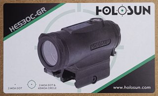 Holosun Grünpunktvisier HE530C-GR mit Titangehäuse, Solarzelle und wechselbarem Absehen Punkt Kreis