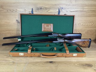 Flintenpaar FAMARS / Abbiatico & Salvinelli 12/70 - 69cm - Bulino Gravur - Waffen Schlemmer