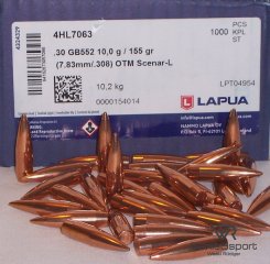 100St. LAPUA Geschosse .30(.308Dia.) - 155 - OTM-SCENAR-L - HPBT - #GB552