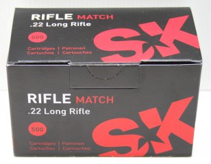 500 Schuss SK RIFLE MATCH .22 l.r. lfb | 2,59g 40gr LRN Blei Rundkopf Wettkampfpatrone 327m/s Gewehr