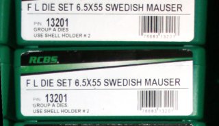 RCBS Langwaffenmatrizensatz Full Length Rifle 2-Die-Set Gr. A #13201 6,5x55 SE Swedish Mauser 6.5x55